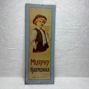 VTG Murphy Harmonika Advertising 1974 Metal Sign Boy Germany USA Sanford Heilner